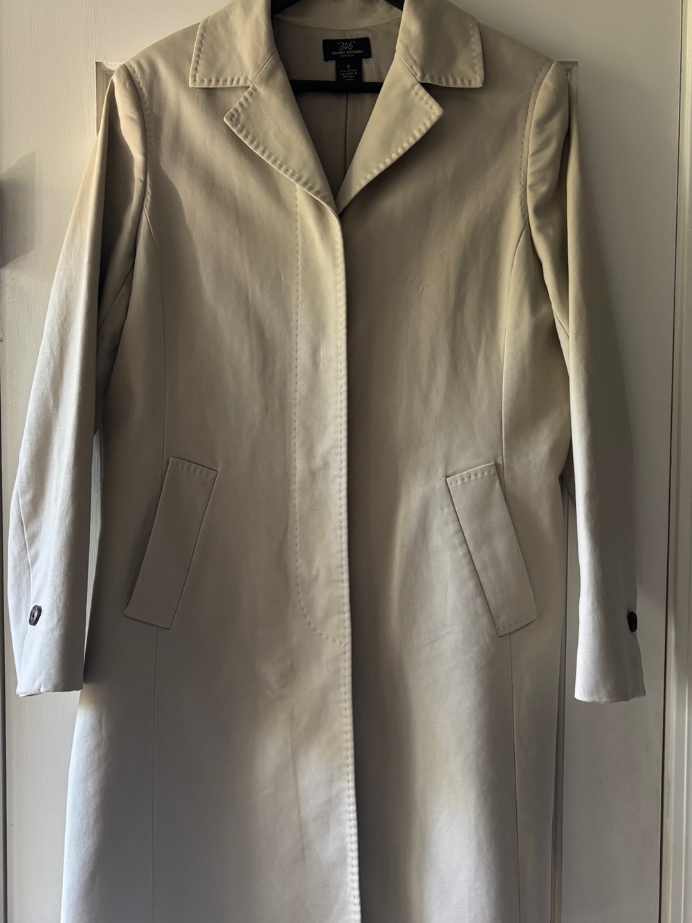 Brooks Brothers Lined Beige Single-Breasted Trench Coat Excellent Condition